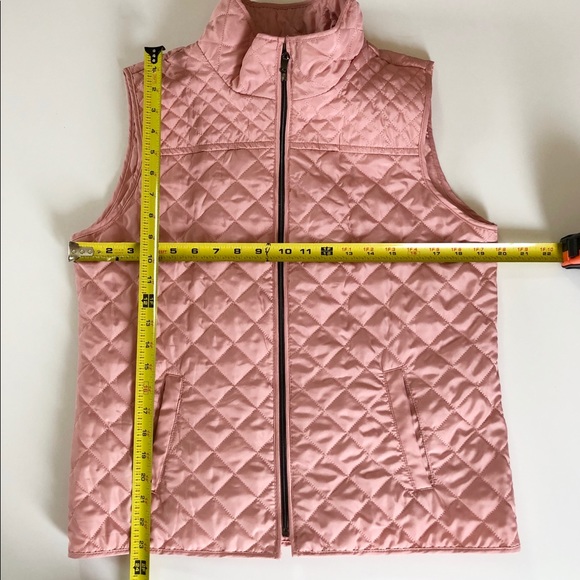 Onque Casual Pink Peach Quilted Zip Up Vest - Picture 7 of 8